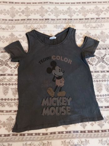 Tee shirt mickey mouse disney noir 10 ans