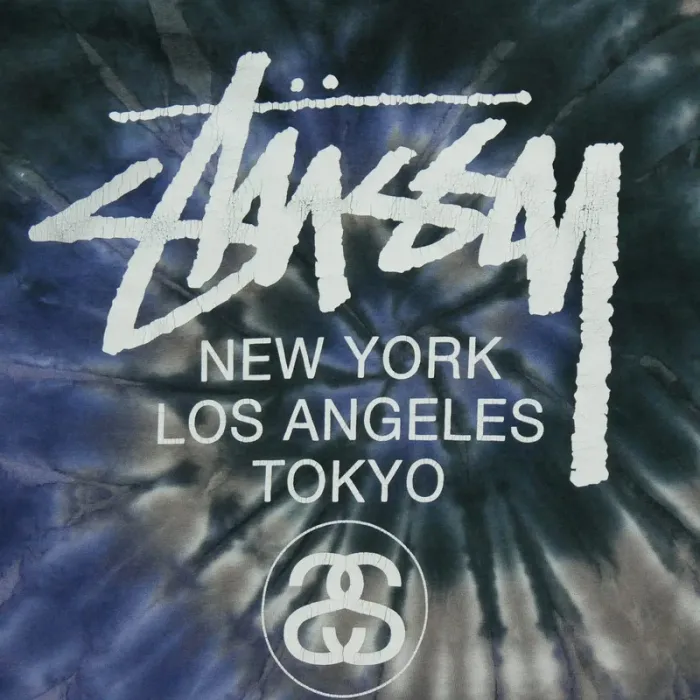 Stüssy T-shirt manches courtes World Tour Tie Dye Homme Taille S Violet #Qwe4081 - photo numéro 5