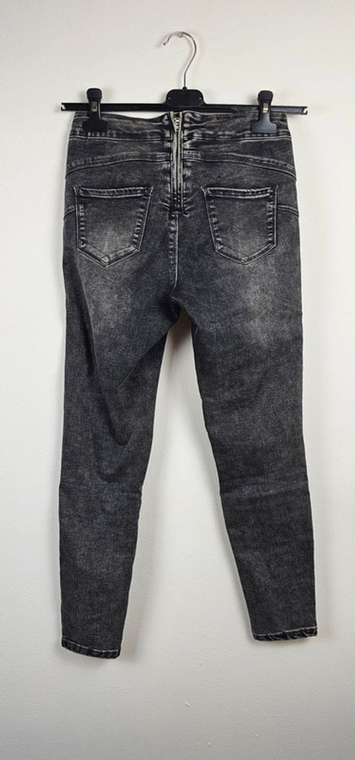 Jeans noir stretch Toxik 3 effet décoloré T:38 - photo numéro 2