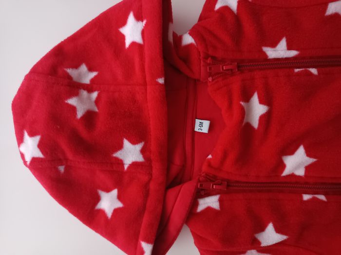 Combinaison pilote bébé rouge étoiles – mixte 3-6 mois  chaude et confortable - photo numéro 3