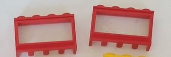 Lot de deux fenêtres rouges lego 