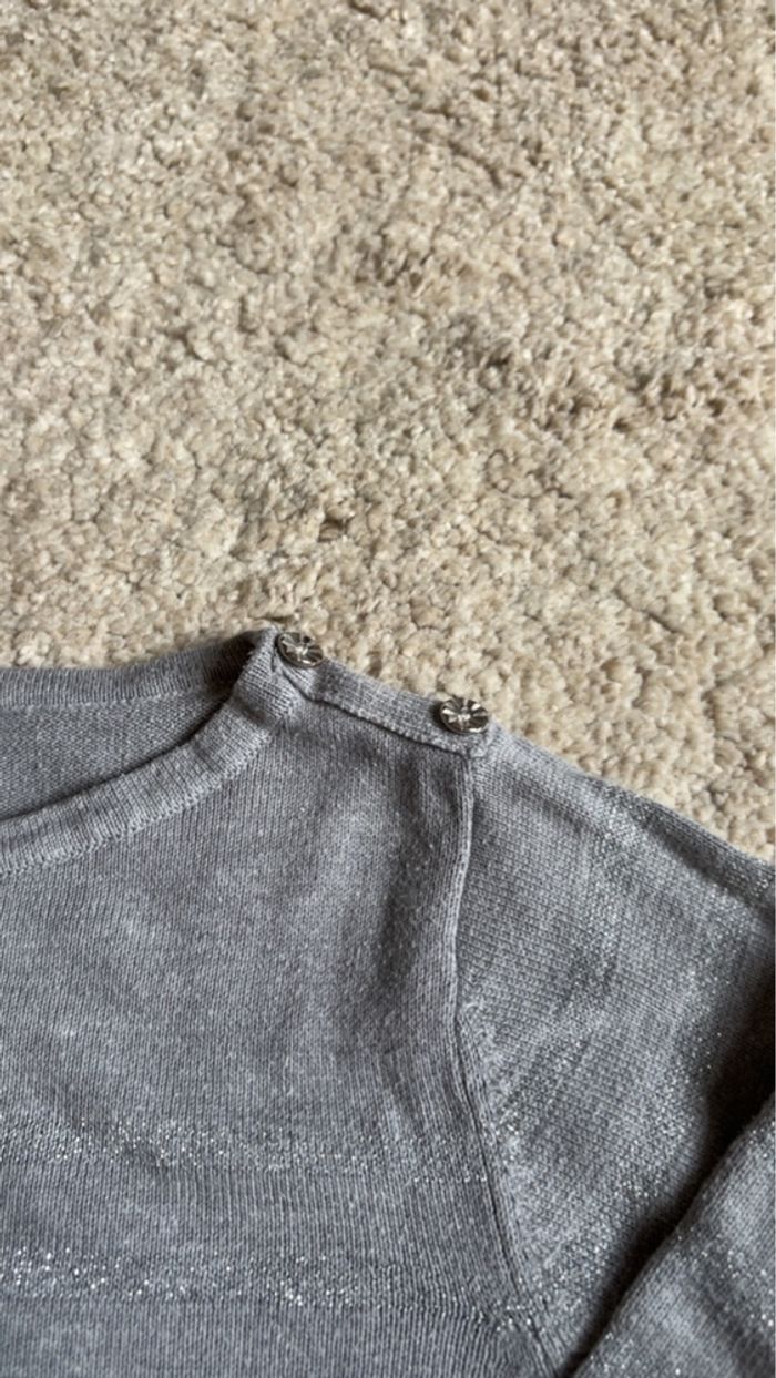 T-shirt à manches longues rayures pailletée boutons sur les épaules taille 10ans 3 suisses collection - photo numéro 5