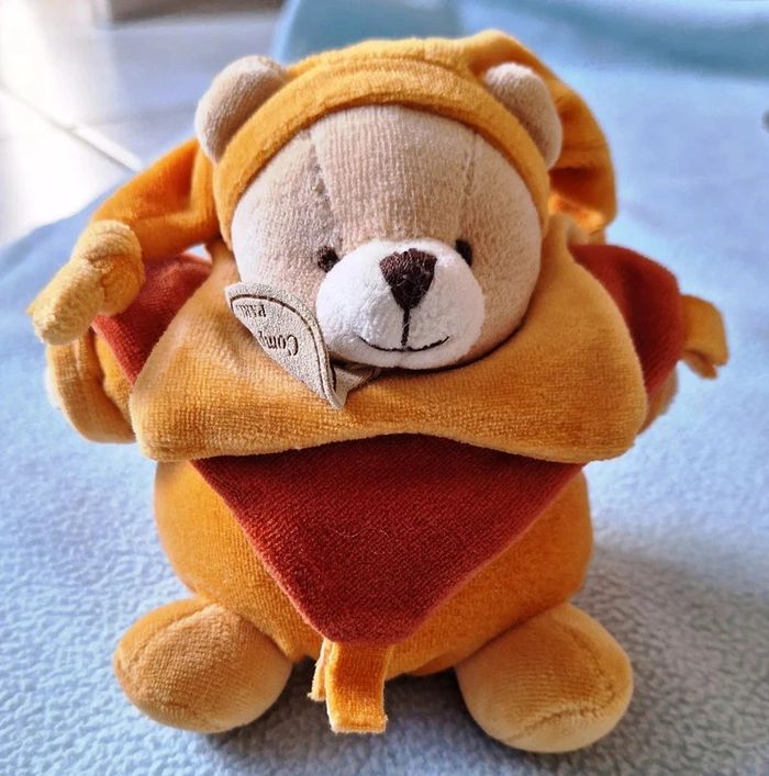 2 PELUCHES BOULES OURS ARLEQUINS - DOUDOU ET COMPAGNIE - photo numéro 2