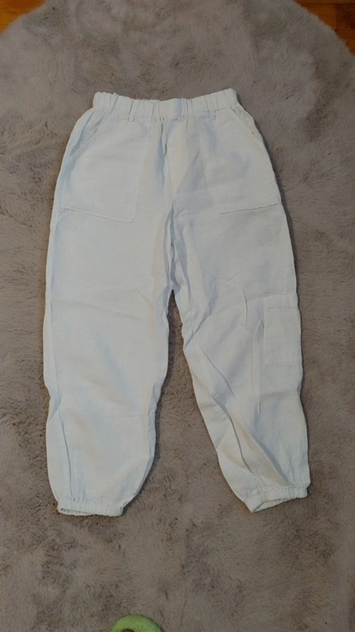 Pantalon en lin taille 11 12 ans 152 cm Zara blanc