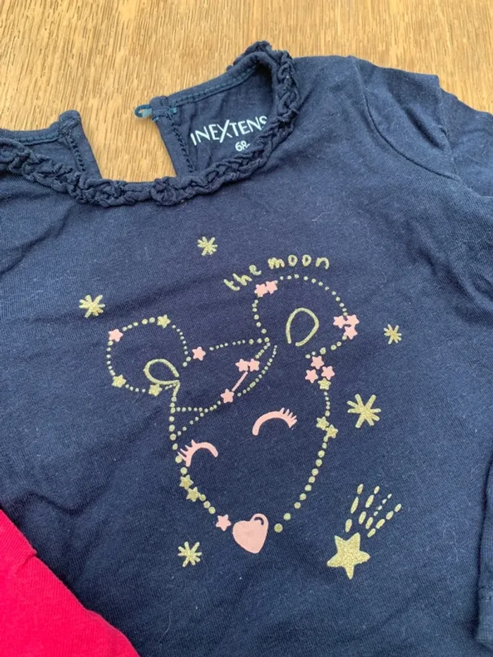 Lot de t shirt 6 mois fille - photo numéro 3
