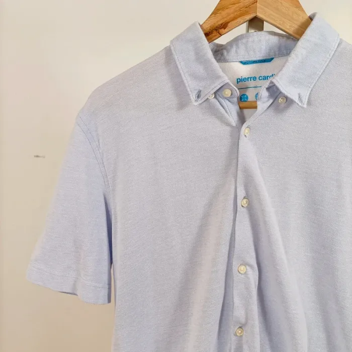 Chemise bleu clair Pierre Cardin manches courtes – tissu léger Futureflex taille L A1045 - photo numéro 2