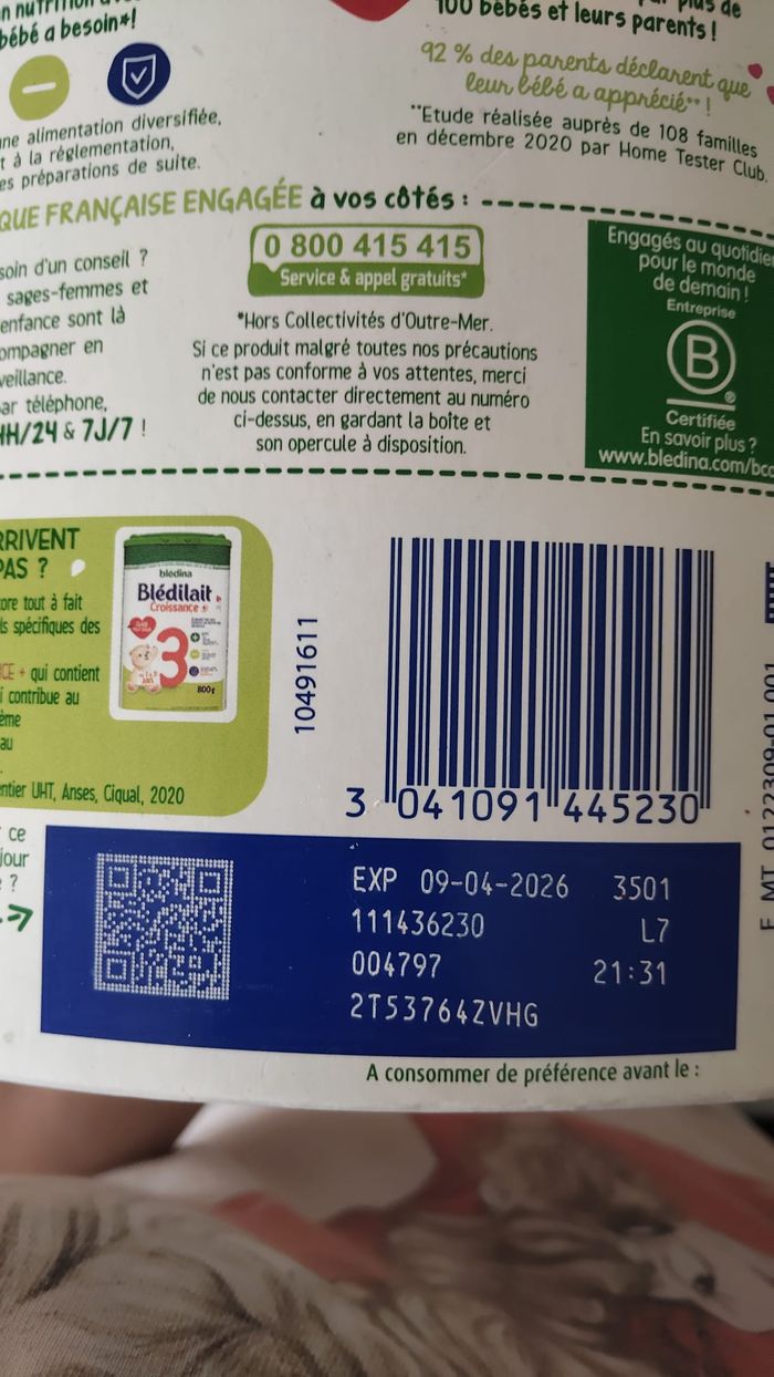 voite lait bledilait 2 eme age - photo numéro 3