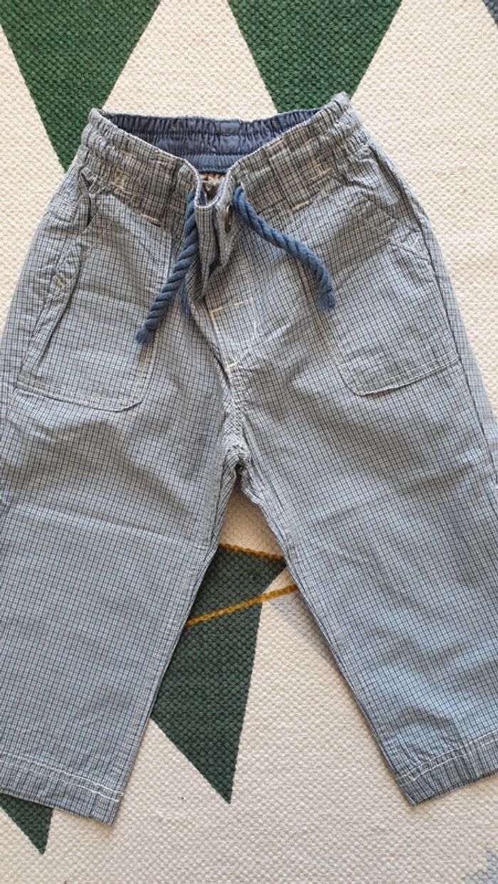 Pantalon fin rayé, transformable en bermuda/short, taille 9-12mois, H&M - photo numéro 3