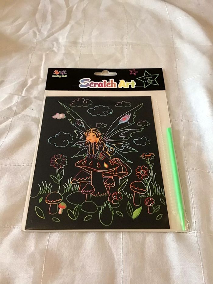 2 scratch Art a gratter 2 dessins a découvrir avec Stylet de grattage - photo numéro 3