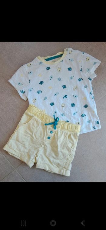 Ensemble jaune et blanc Obaïbi 18 mois