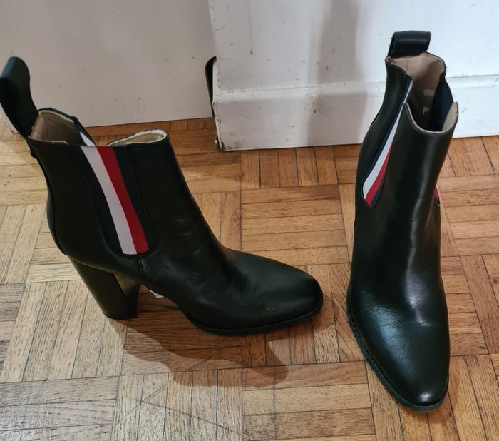 Bottines Tommy Hilfiger en cuir – talons hauts – taille 37 – excellent état