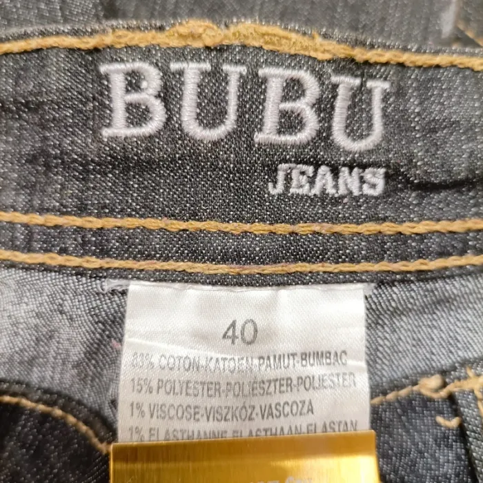 Jean noir Bubu Jeans brodé – Taille 40 A721 - photo numéro 14
