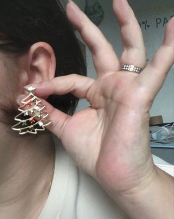 Boucles d’oreilles NEUVES pour femme forme sapin de Noël 🎄 couleur doré