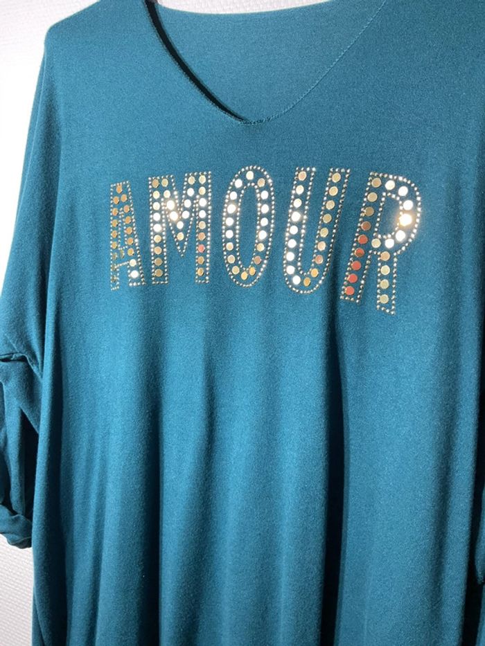 Pull « amour » femme taille unique (46-52)- E&F - neuf avec étiquette - photo numéro 2