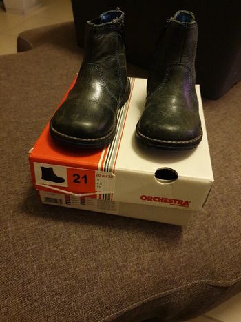 Bottines bleues nuit en cuir taille 21
