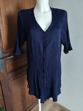 Haut bleu marine à manches longues grande taille