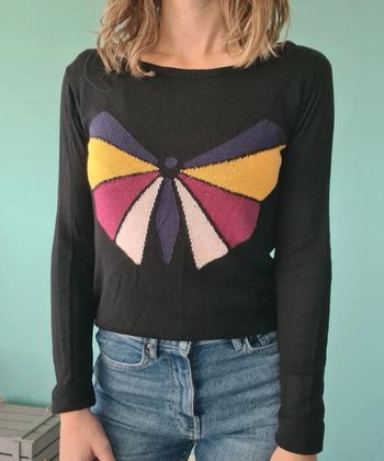 Pull noir papillon Etam XS