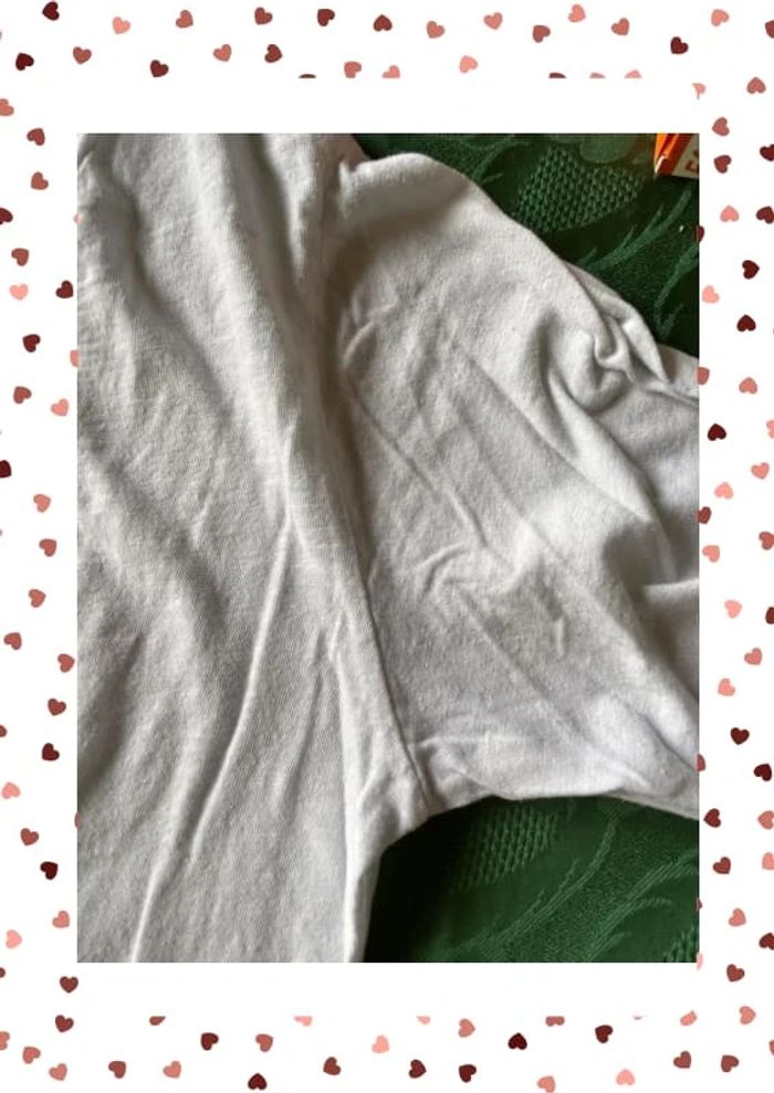 T-shirt manches longues blanc col v April Vintage - photo numéro 3