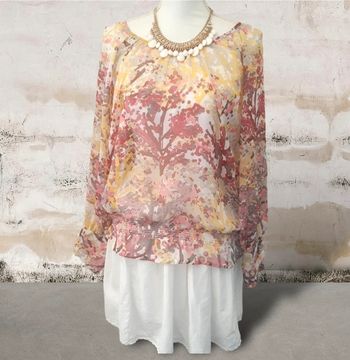 Blouse voile imprimé manches longues taille 40