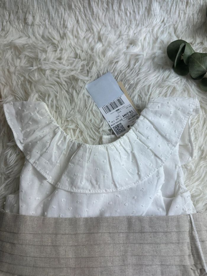 Robe plumetis et lin mango taille 18-24 mois - photo numéro 3