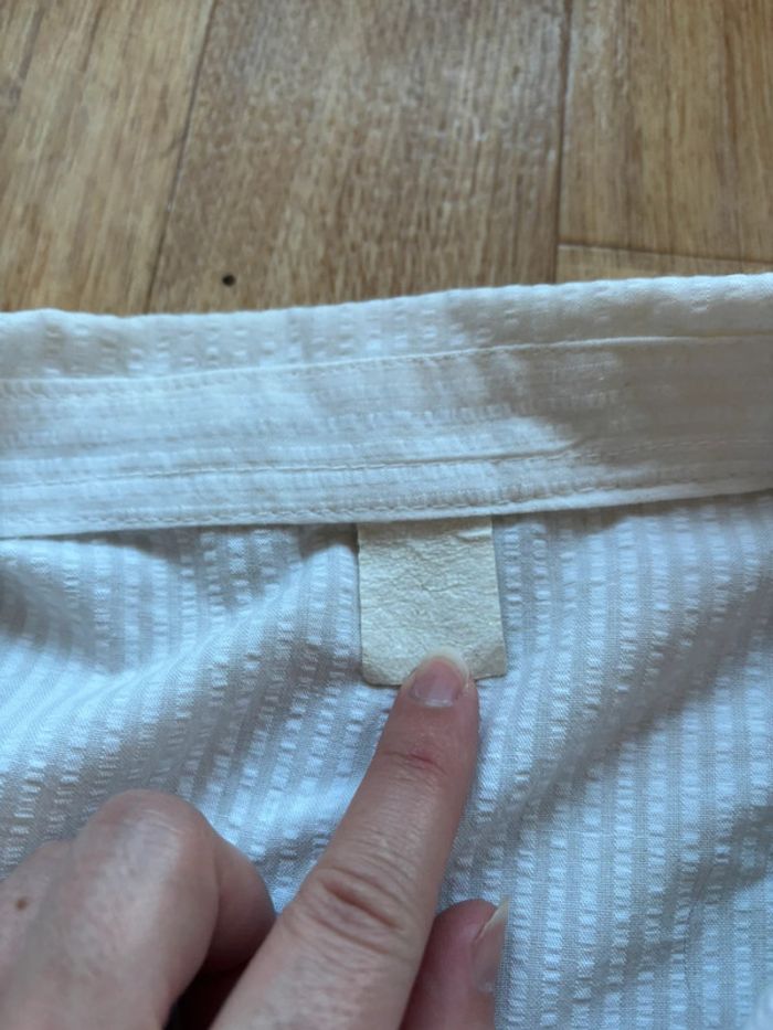 Veste blazer légère vintage blanc cassé crème coton/lin – taille M/38 80s 90s femme - photo numéro 4