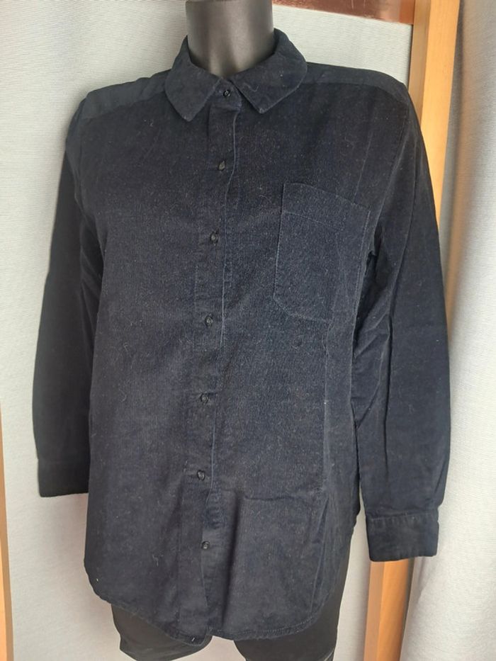Balzac chemise velour noir cotelé T.36/38