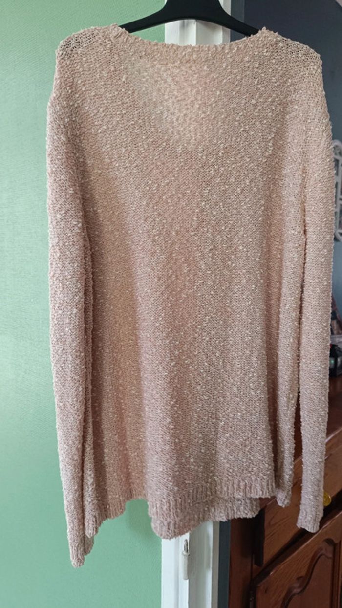Pull ajouré rose pâle - photo numéro 4
