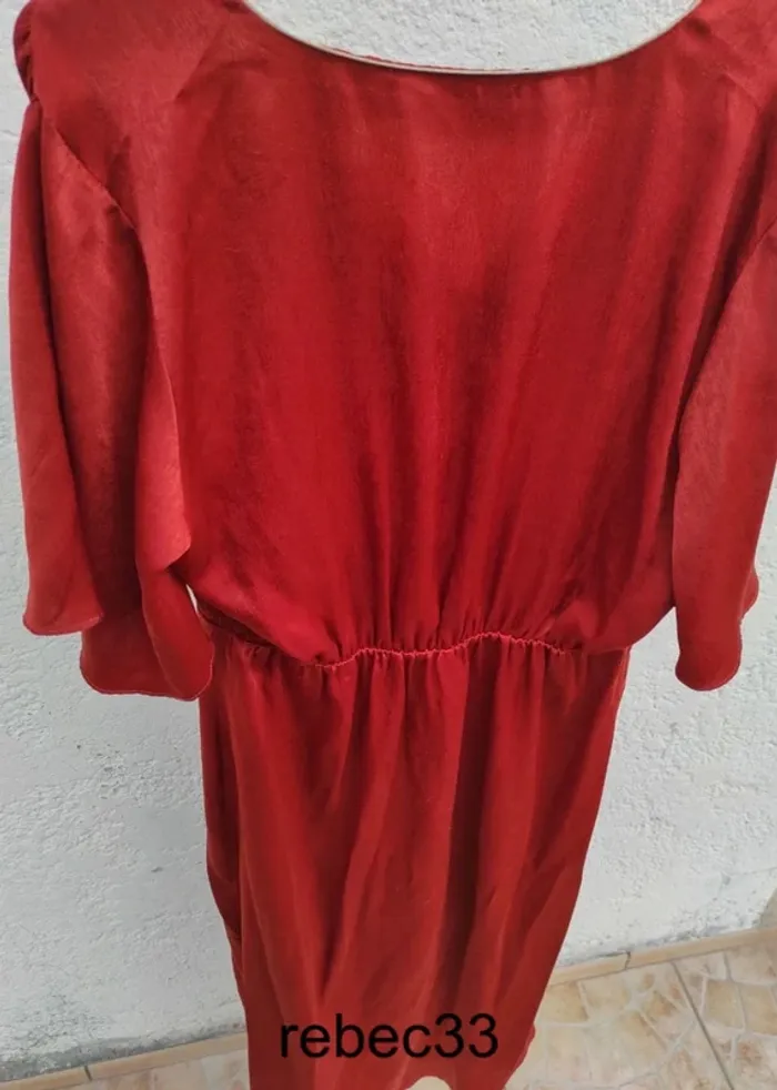 Robe satin grain de malice terracotta - photo numéro 3