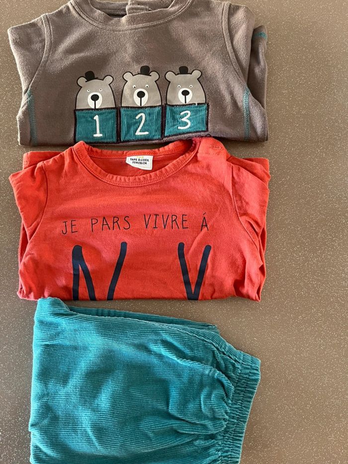 Lot ensemble et t shirt manches longues 23 mois - photo numéro 2