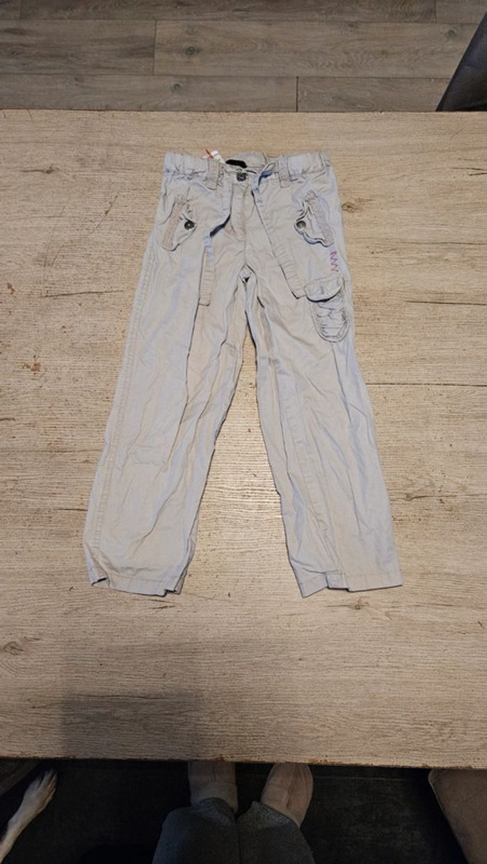 Pantalon en toile gris très clair, léger, Prémaman, 6 ans, nickel - photo numéro 2