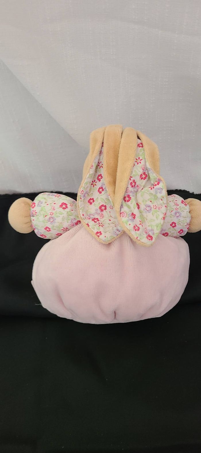 Kaloo collection Liberty doudou lapin rose vert fleur - photo numéro 2