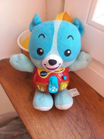 Ourson musical Chant'Ourson Nino bleu mixte suspensible