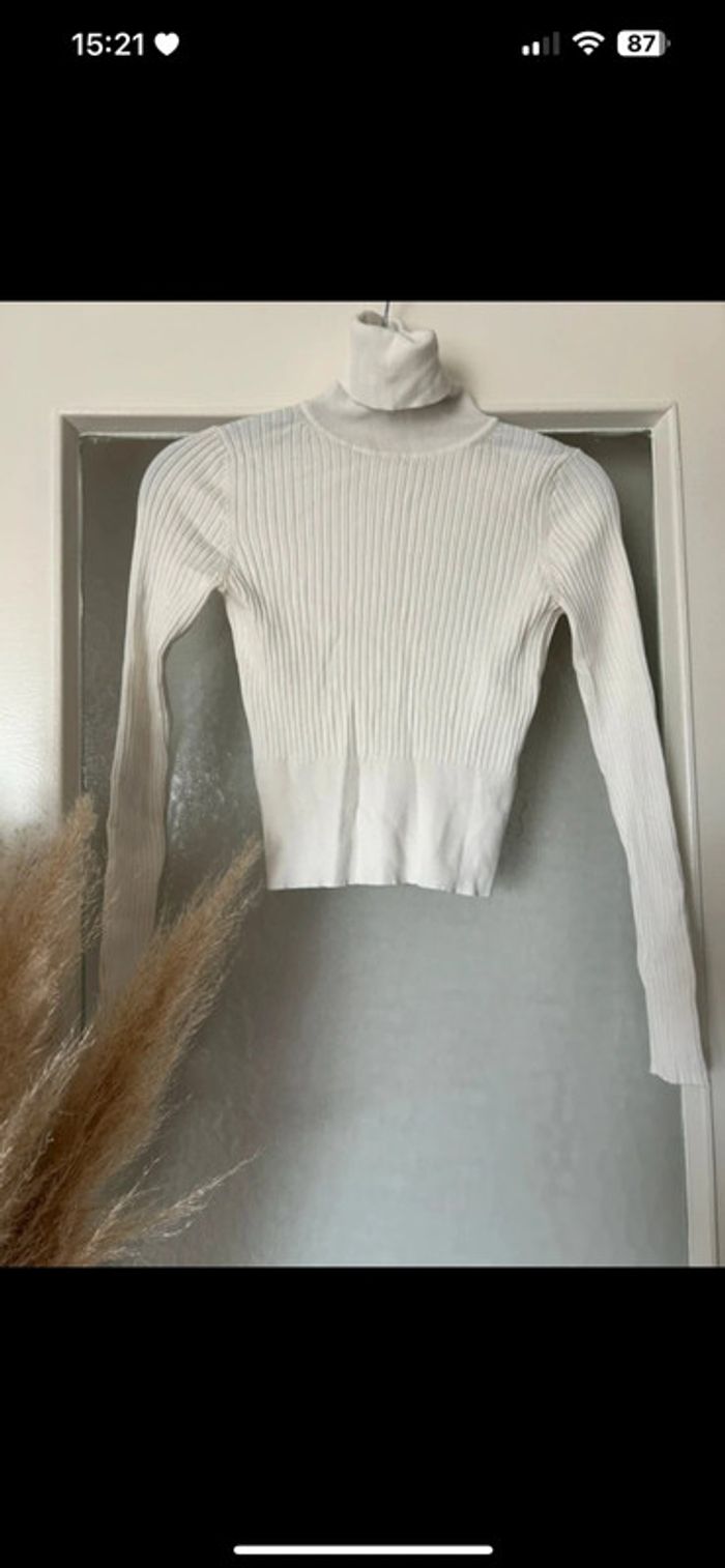 Top  manche longue blanc moulant zara neuf S