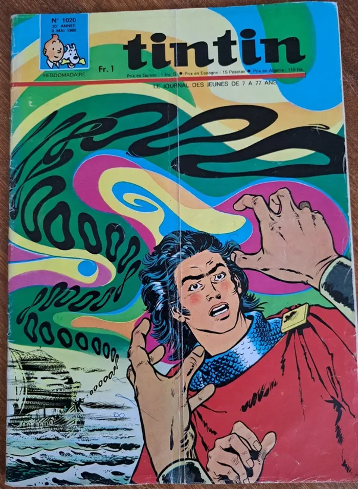 lot de 10 Magazines, Tintin Hebdomadaire , 1967-1968, état correct - photo numéro 5