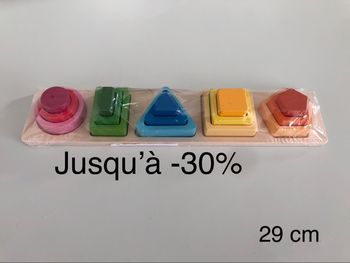 Jouet jeux activité encastrement logique Montessori bois éducatif maternelle forme couleurs motricité