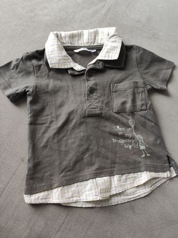 Polo gris  kidkanai 18mois