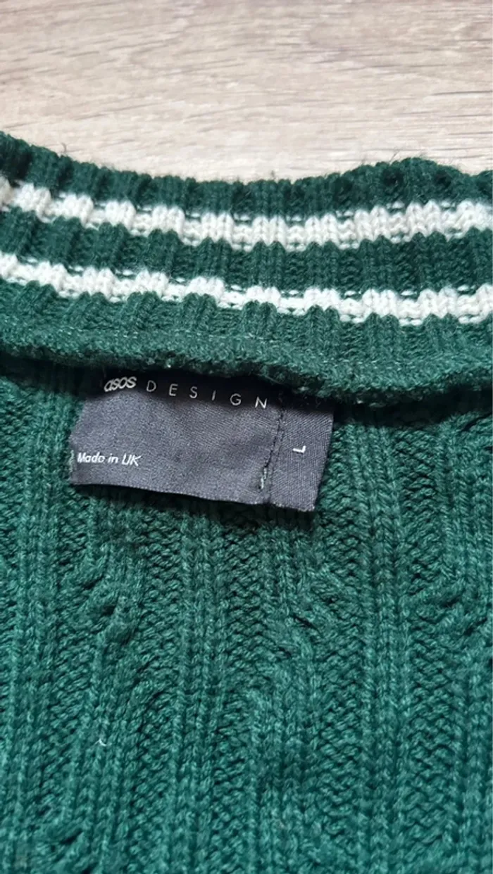 Pull col V style cricket asos design- Taille L - photo numéro 2
