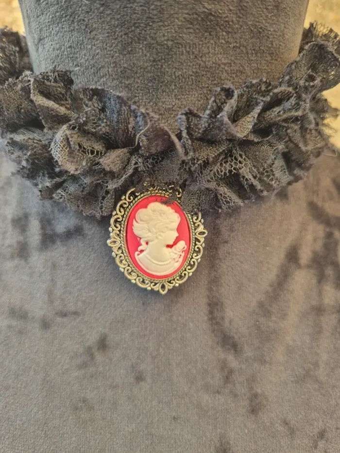 Collier ras de cou fantaisie fait main - photo numéro 2