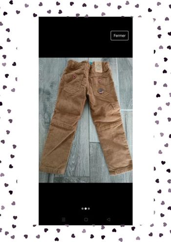 Pantalon velours sergent major avec étiquette