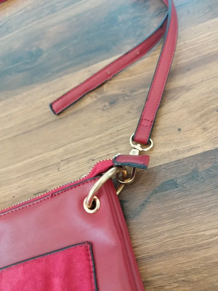 Petit sac bandoulière "Naf Naf" bordeau - photo numéro 7