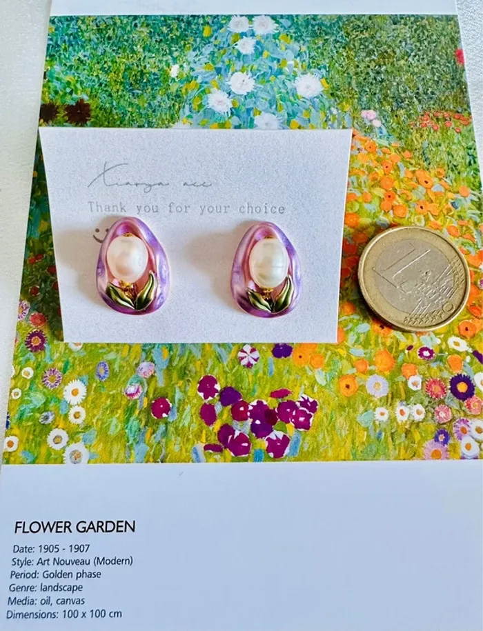 Boucles d’oreilles en perle naturelle – fait main, pièce unique
