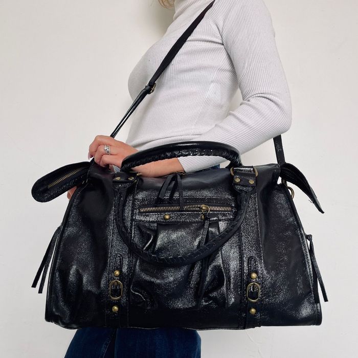 🇮🇹Sac a main 100% Cuir Noir verapelle🇮🇹 The genuine leather neuf avec Bandoulière
