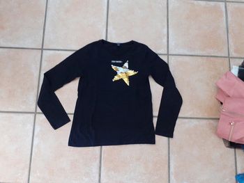 Haut noir manches longues a sequins