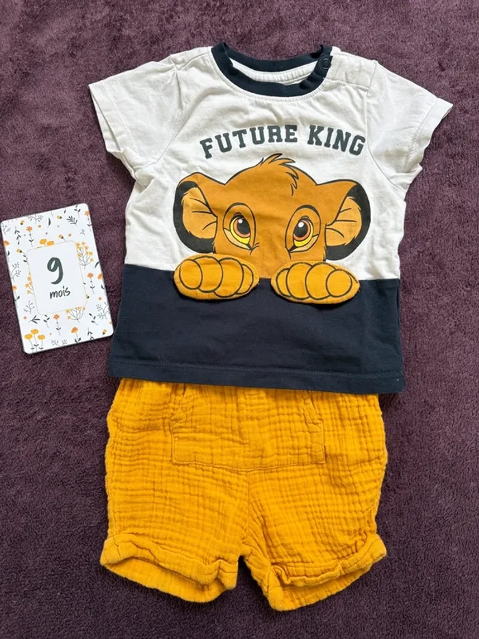 Ensemble t-shirt & short taille 9 mois