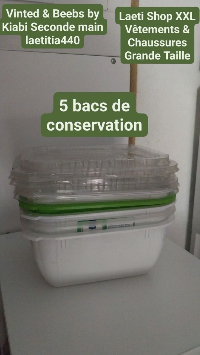 5 bacs de conservation