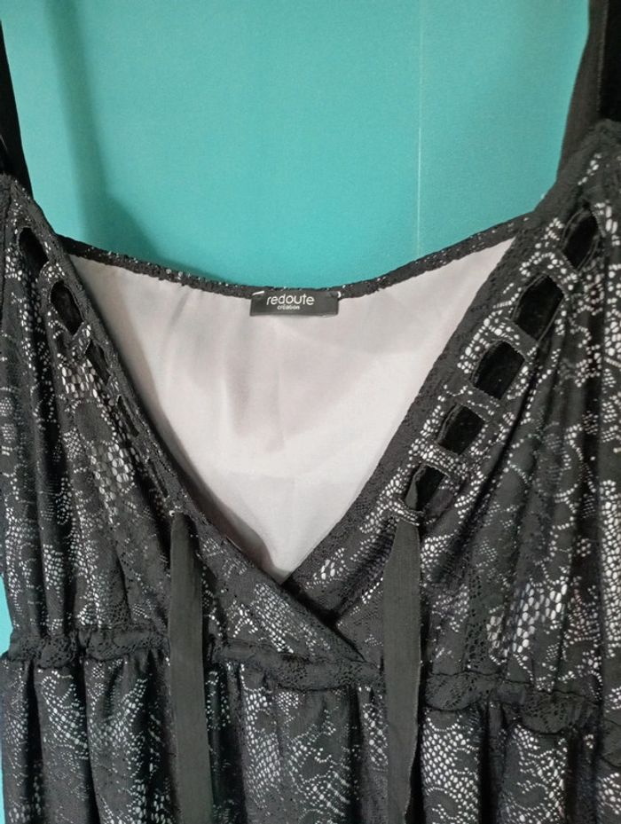 Robe chic à bretelles dentelle noire - photo numéro 2