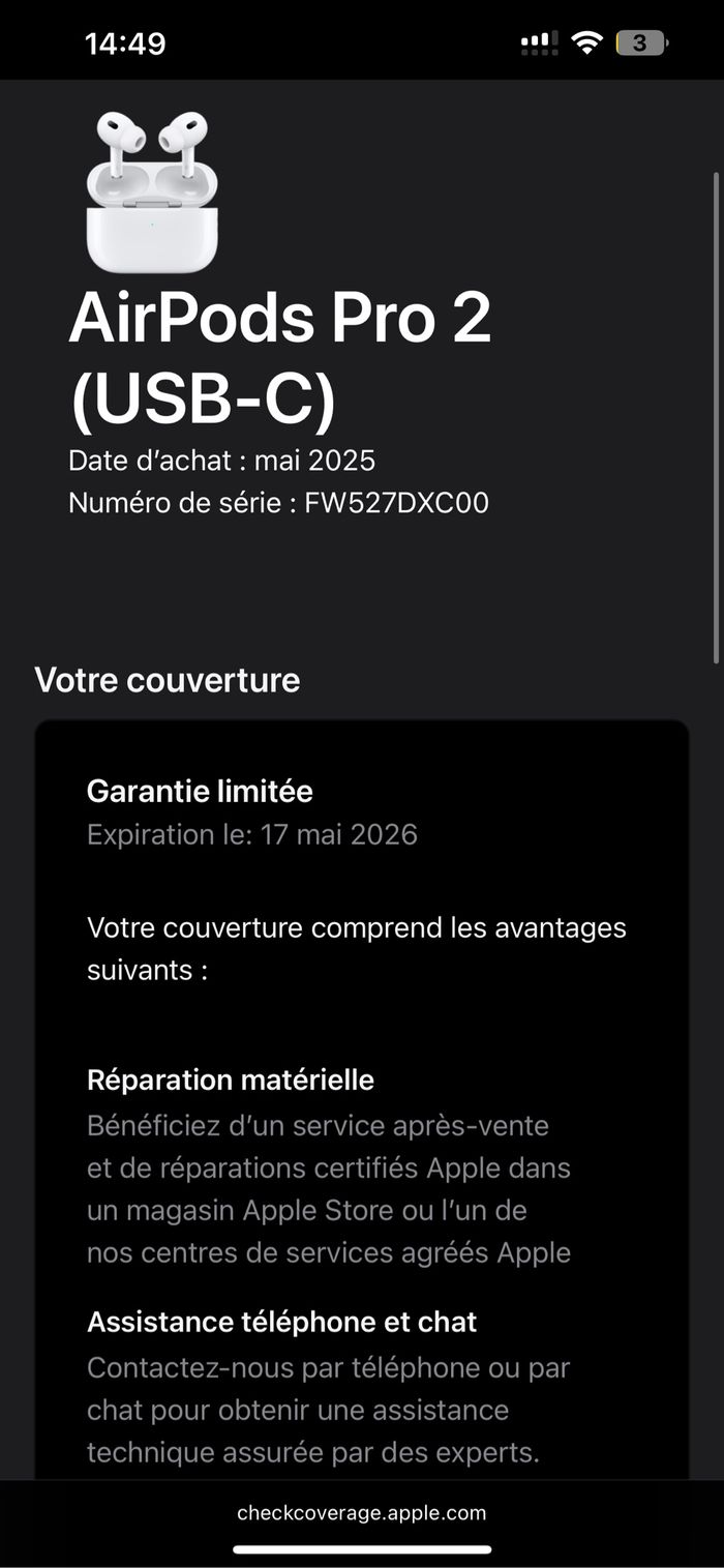 AirPods Pro 2 (2023) encore sous garantie - photo numéro 4