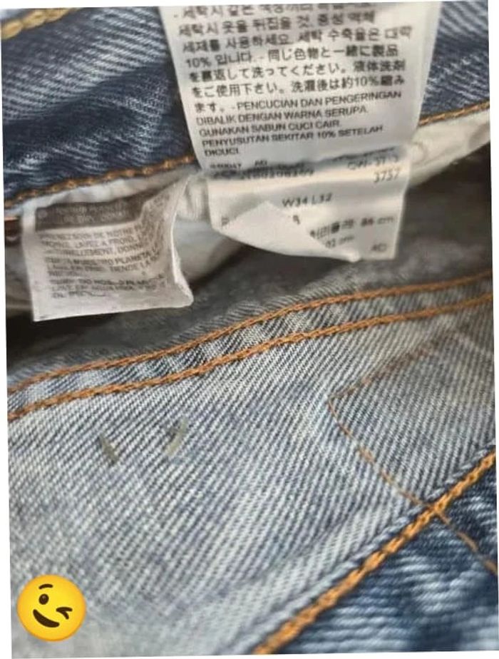 Jeans Levi's 501 W34 FR44 L32 coupe droite bleu Homme Men pan421b - photo numéro 8