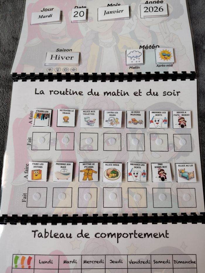 Trio k pop fiches comportement plus ma routine plus calendrier - photo numéro 3