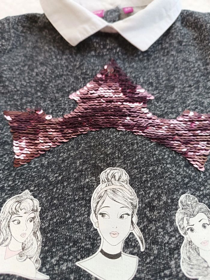🔸Pull léger effet chemise Disney Princesses - 3A Fille🔸 - photo numéro 3